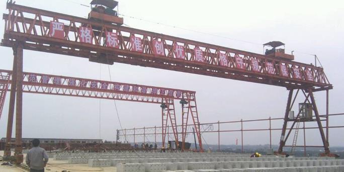 ME双主梁双小车龙门吊轨道损伤修复